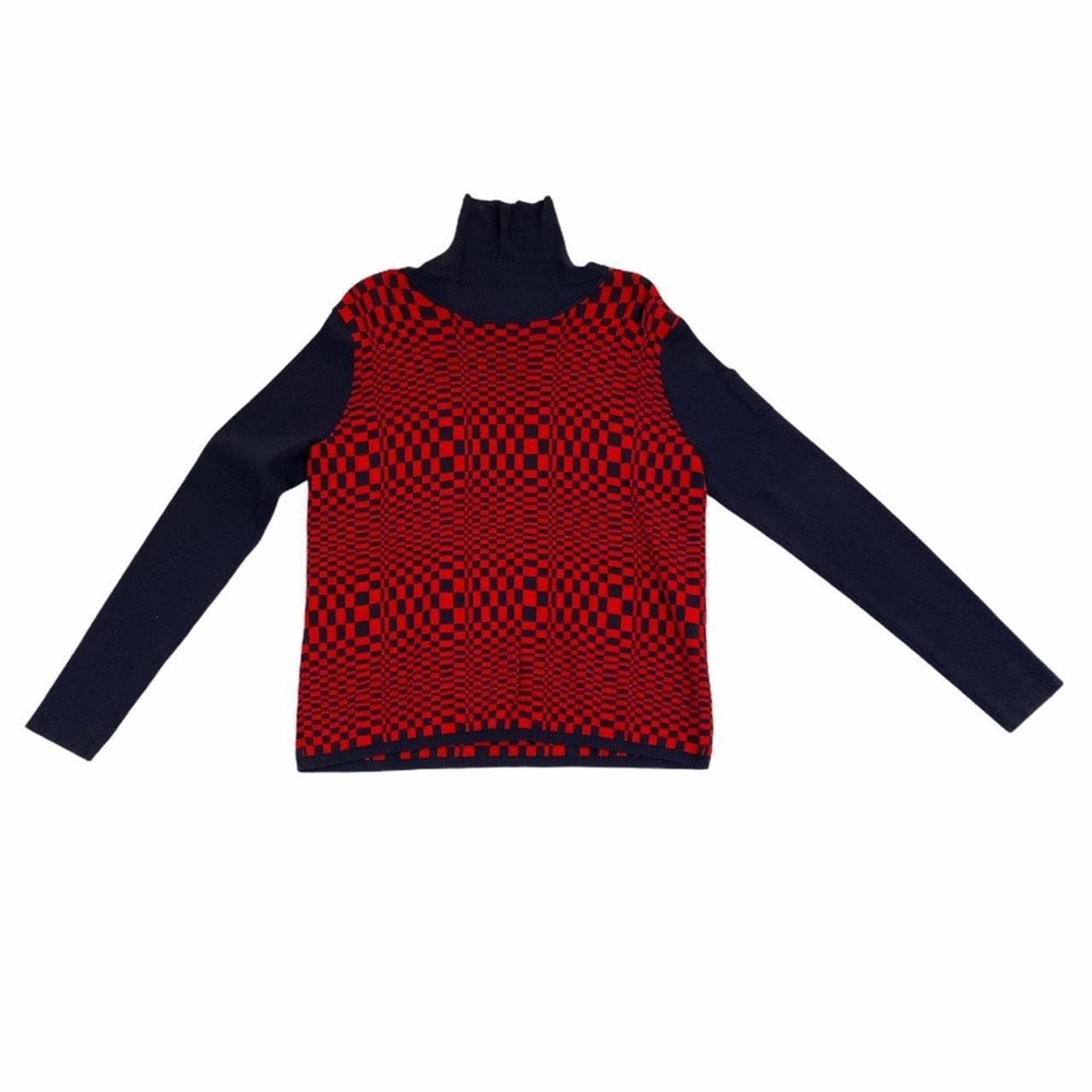 Geometric Knit Turtleneck Sweater